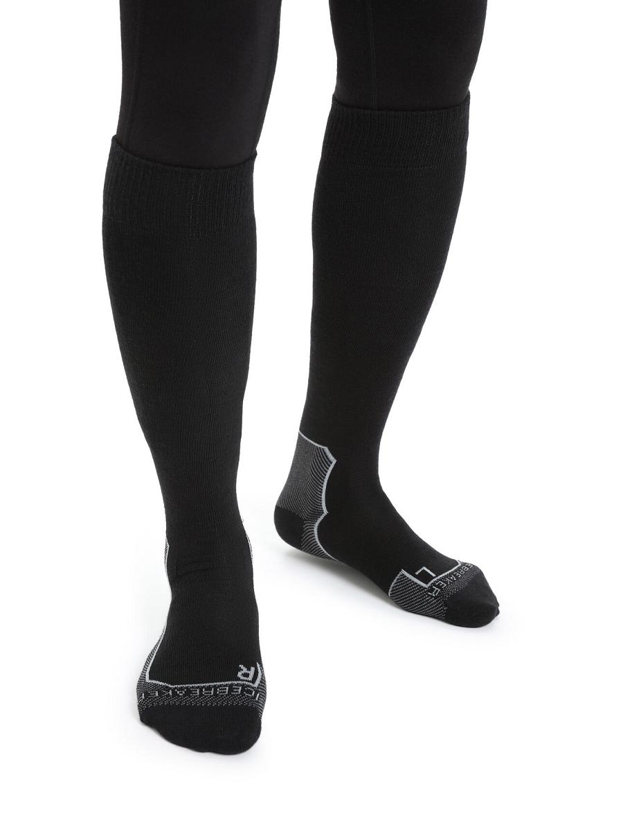 Black Women\'s Icebreaker Merino Ski+ Ultralight Over the Calf Socks | USA 1443EBCX